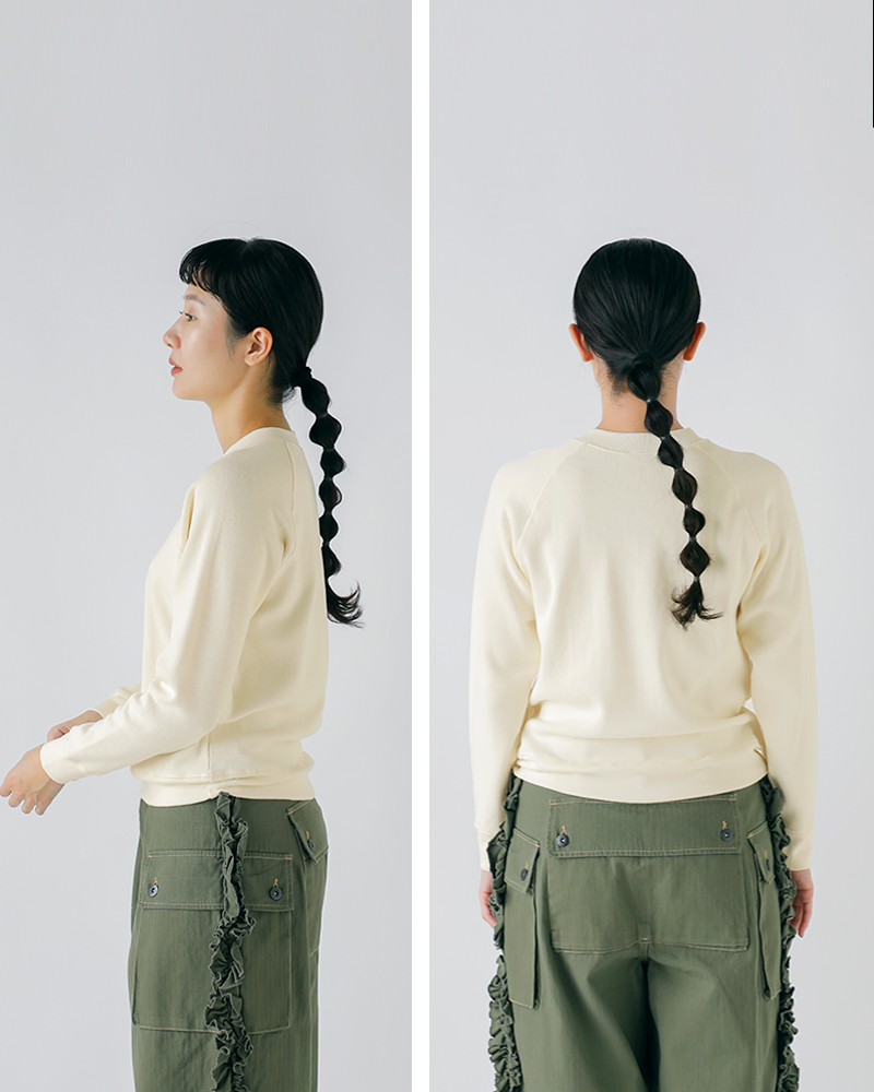 GICIPI(ジチピ)ぺザンテコットンクルーネックミラノリブラグランスリーブニットソー“Tartufo”2517a