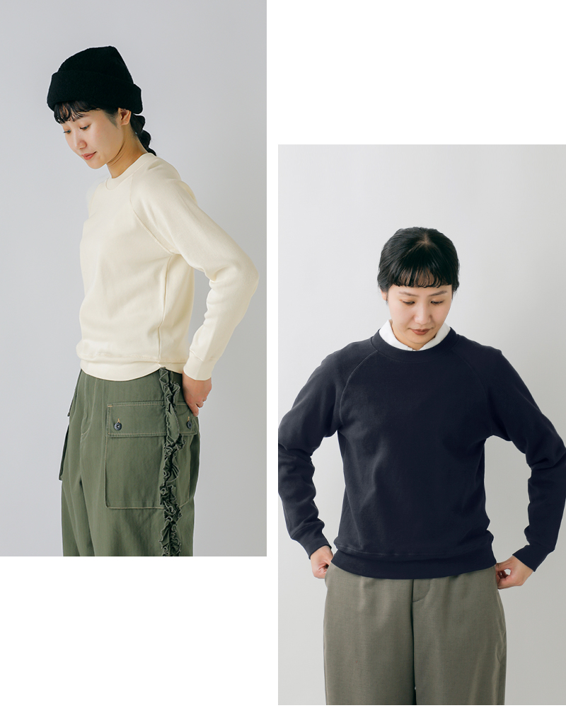 GICIPI(ジチピ)ぺザンテコットンクルーネックミラノリブラグランスリーブニットソー“Tartufo”2517a