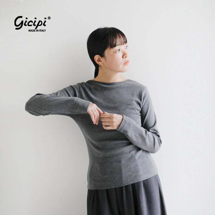 GICIPI(ジチピ)コスティーナコットンバックUロングスリーブTシャツ“Cece”2519a