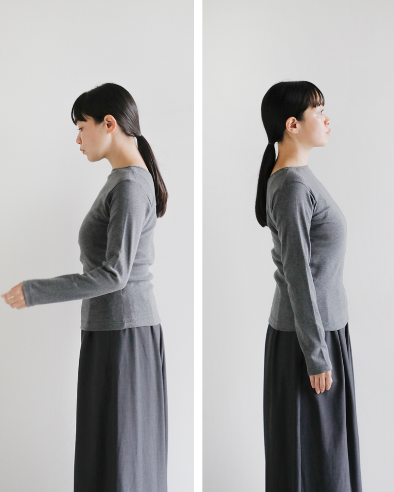 GICIPI(ジチピ)コスティーナコットンバックUロングスリーブTシャツ“Cece”2519a