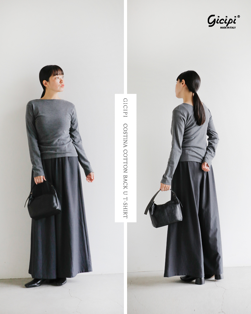 GICIPI(ジチピ)コスティーナコットンバックUロングスリーブTシャツ“Cece”2519a