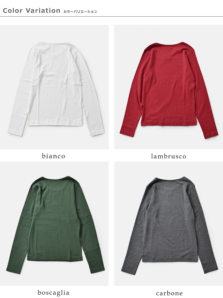 GICIPI(ジチピ)コスティーナコットンバックUロングスリーブTシャツ“Cece”2519a