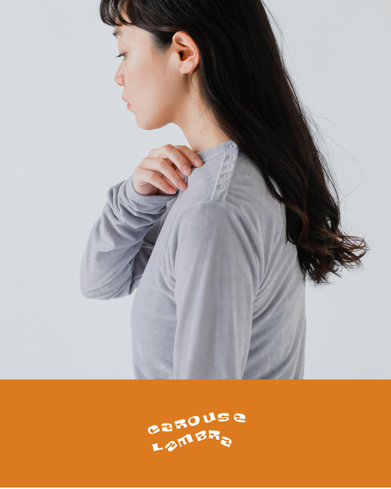 CaRouseLamBRa(ケラウズランブラ)クラッシュベロアドット長袖クルーネックプルオーバー252-434