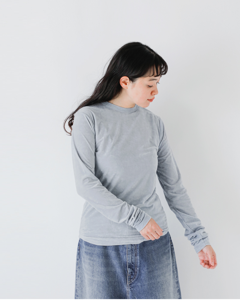 CaRouseLamBRa(ケラウズランブラ)クラッシュベロアドット長袖クルーネックプルオーバー252-434