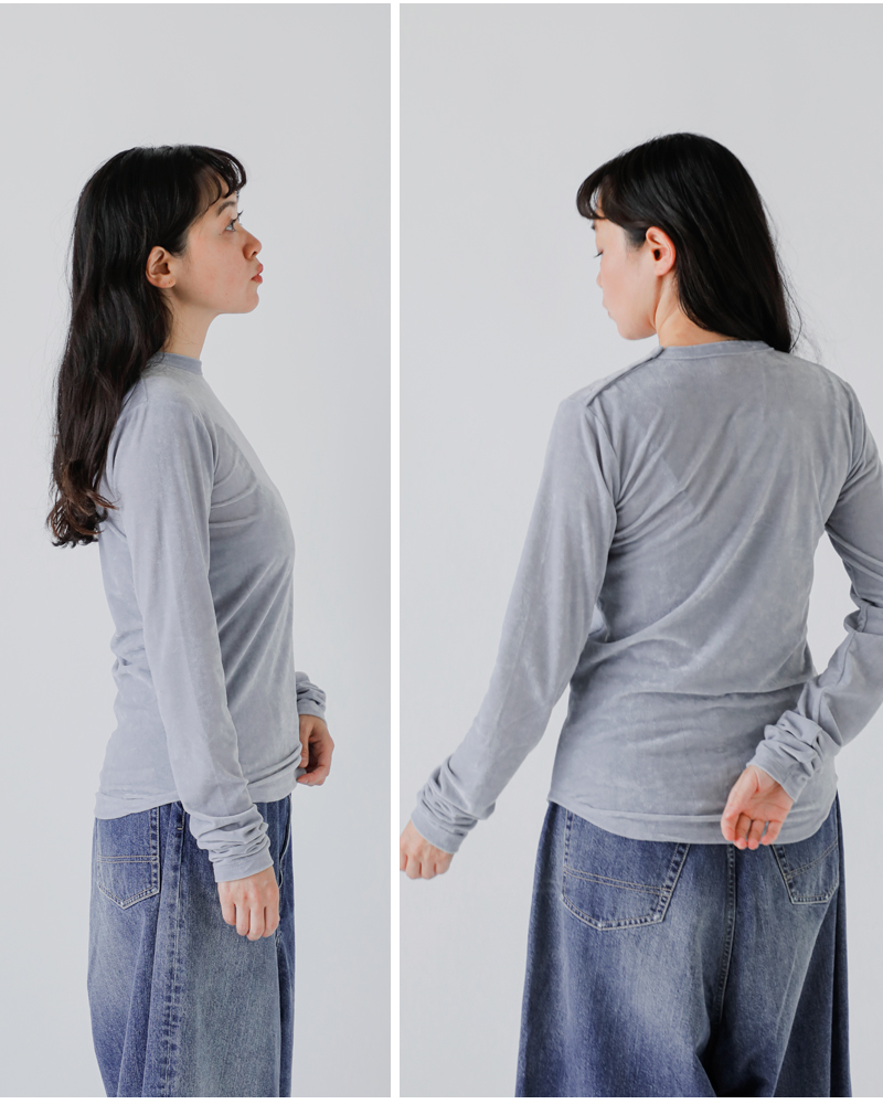 CaRouseLamBRa(ケラウズランブラ)クラッシュベロアドット長袖クルーネックプルオーバー252-434