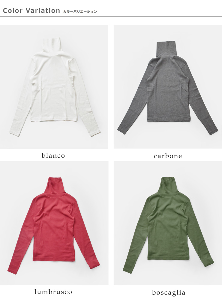 GICIPI(ジチピ)コットンタートルネックロングスリーブTシャツ“PREZZEMOLO”2520a