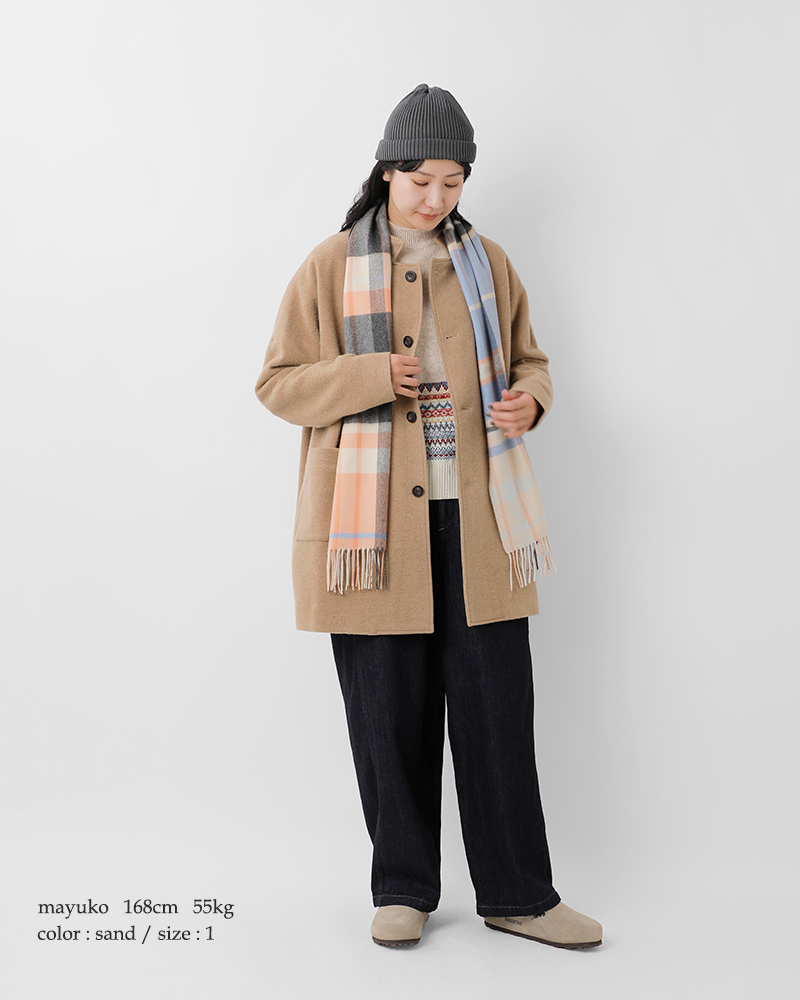 Basisbroek(バージスブルック)ウール起毛スリークォーターコート“DENEEN”25213d