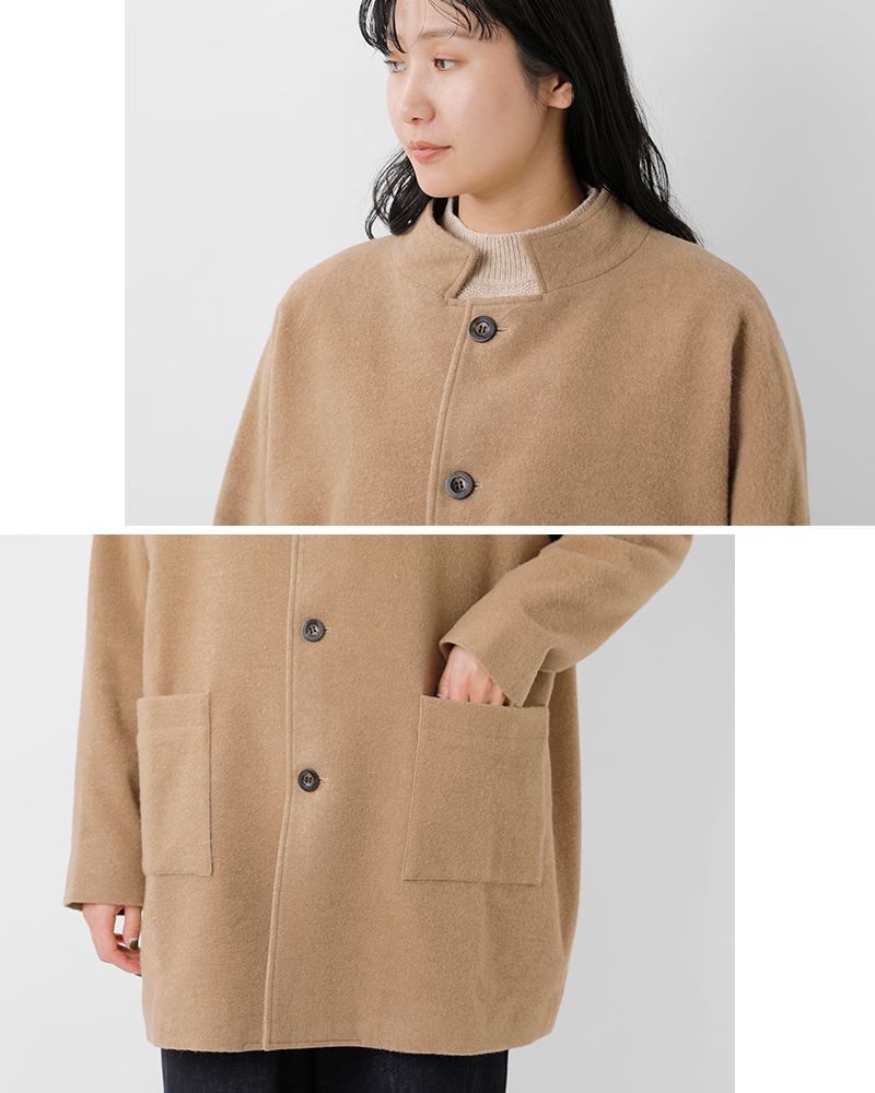 Basisbroek(バージスブルック)ウール起毛スリークォーターコート“DENEEN”25213d