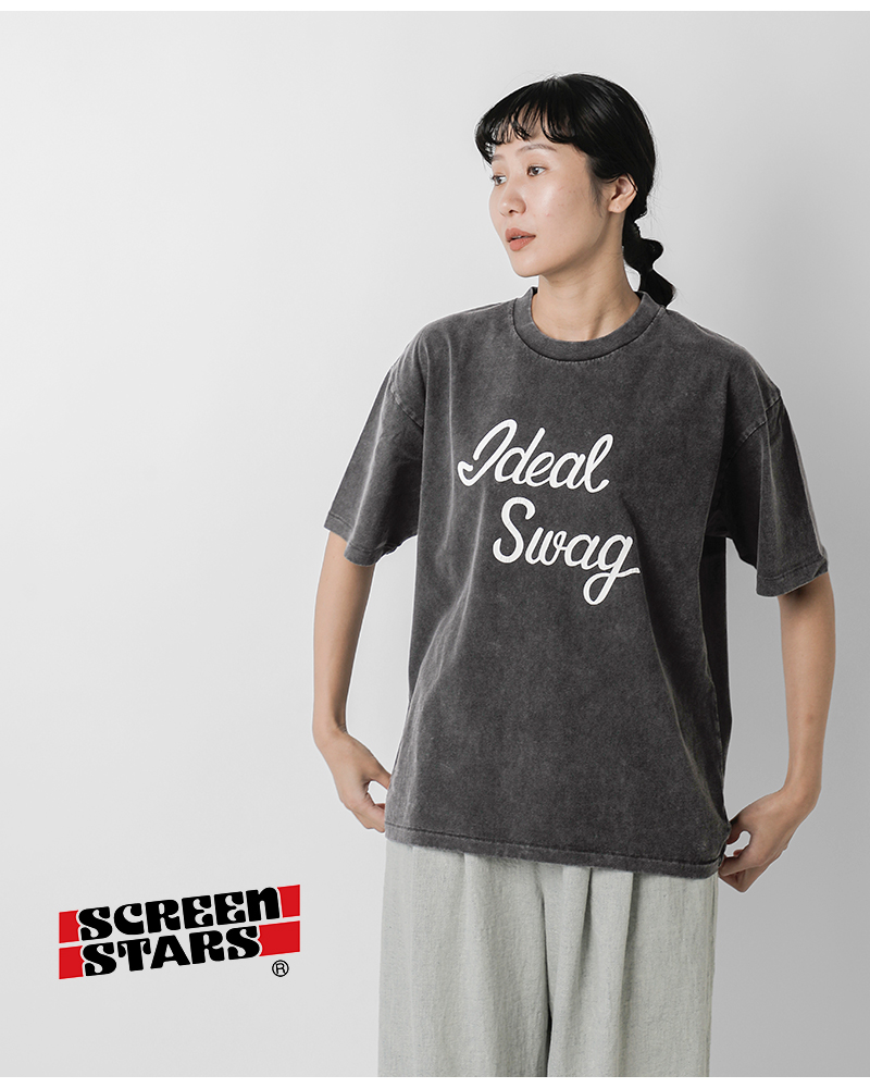 SCREEN STARS(スクリーンスターズ)ケミカル加工クラックプリントTシャツ2522-sscm1