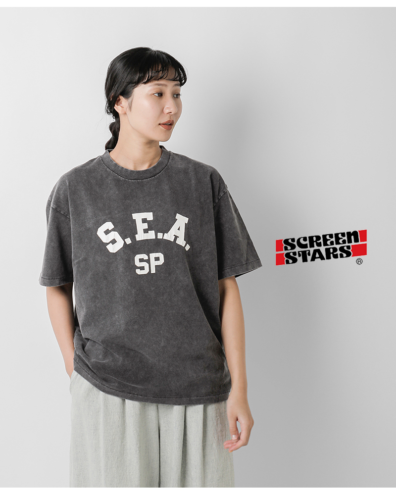 SCREEN STARS(スクリーンスターズ)ケミカル加工クラックプリントTシャツ2522-sscm1
