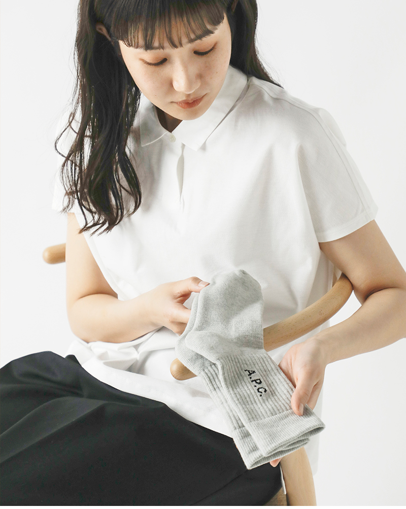 A.P.C.(アー・ペー・セー)ロゴリブクルーソックス“CHAUSETTEWILLFEMME”25225-1-09010