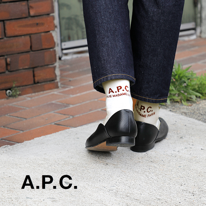A.P.C.(アー・ペー・セー)RUEMADAMEロゴショートソックス“CHAUSETTEMIKEFEMME”25225-1-09020