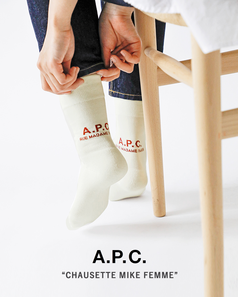 A.P.C.(アー・ペー・セー)RUEMADAMEロゴショートソックス“CHAUSETTEMIKEFEMME”25225-1-09020