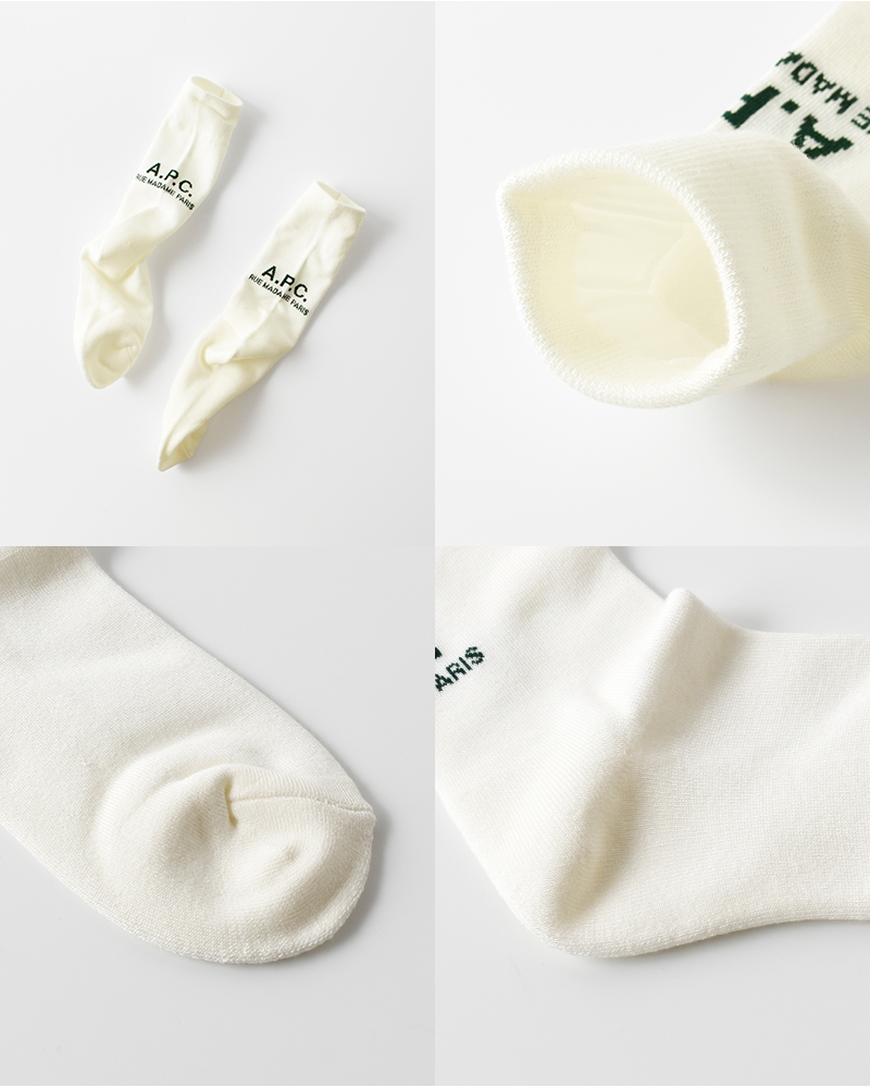 A.P.C.(アー・ペー・セー)RUEMADAMEロゴショートソックス“CHAUSETTEMIKEFEMME”25225-1-09020