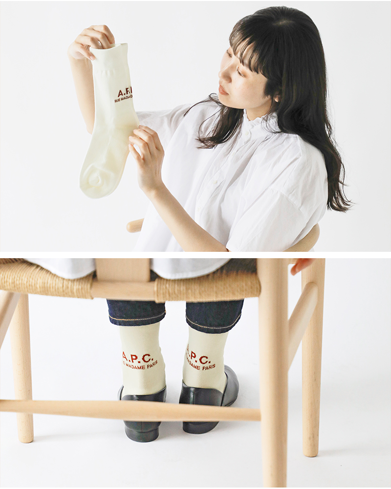 A.P.C.(アー・ペー・セー)RUEMADAMEロゴショートソックス“CHAUSETTEMIKEFEMME”25225-1-09020