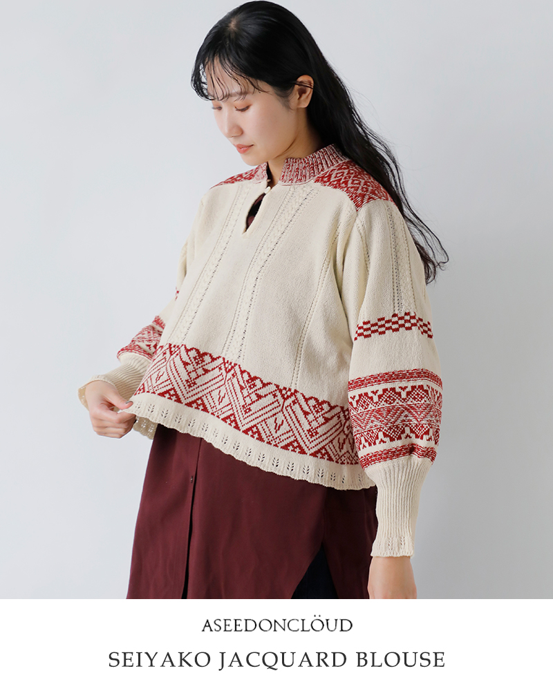 ASEEDONCLOUD(AV[hNEh)ZCREWK[huEXgSeiyakojacquardblouseh252805