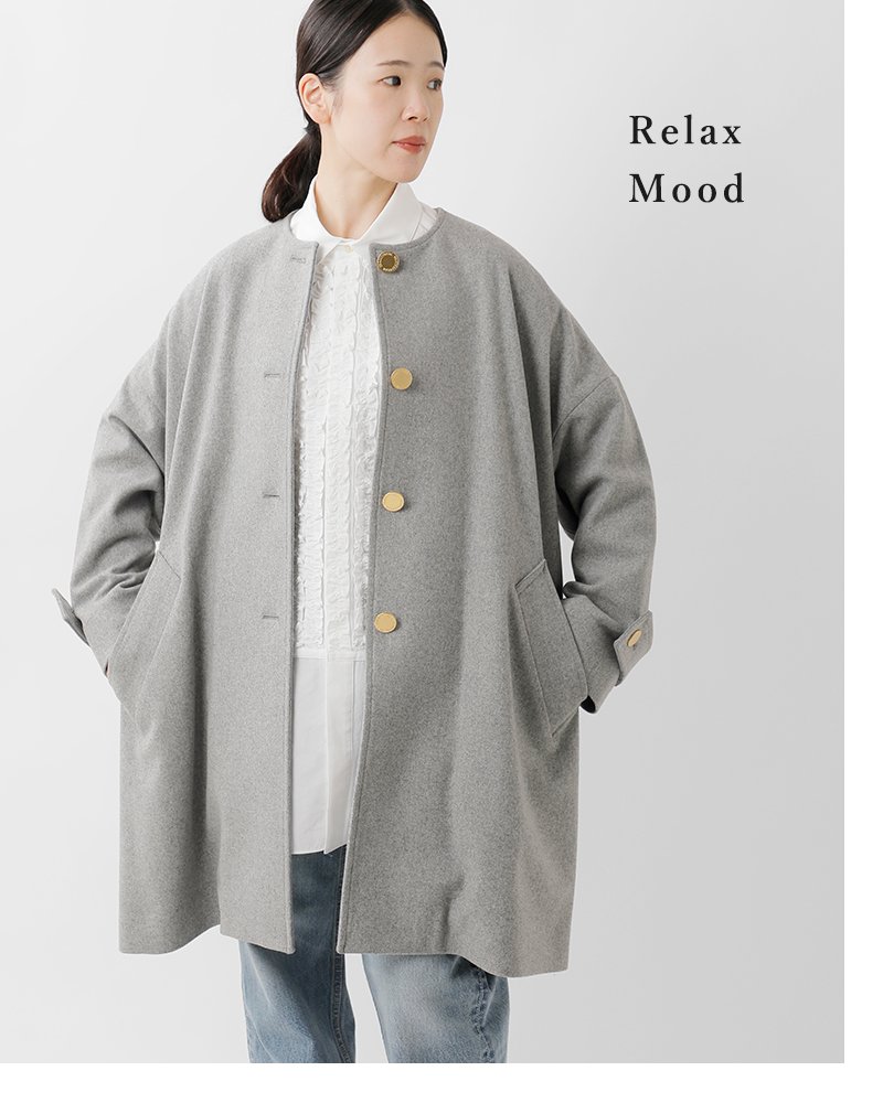 Traditional Weatherwear(トラディショナルウェザーウェア)マールトンライトメルトンウールノーカラーコート“MALTONN/C”l252kgfco0368ml