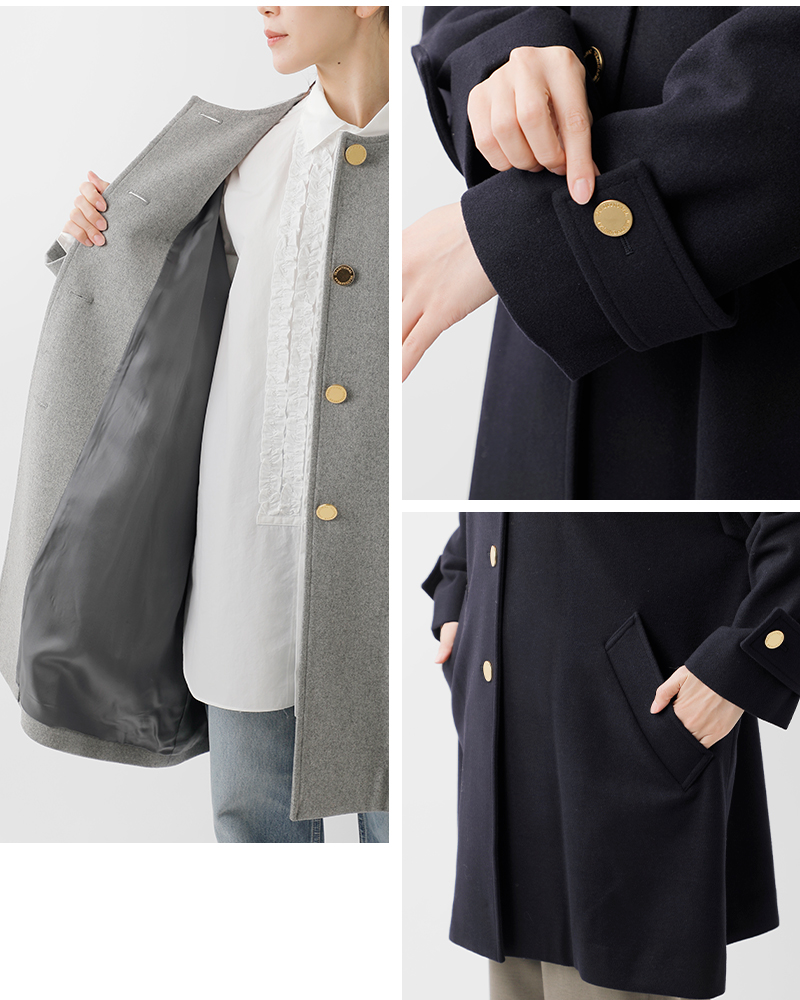 Traditional Weatherwear(トラディショナルウェザーウェア)マールトンライトメルトンウールノーカラーコート“MALTONN/C”l252kgfco0368ml