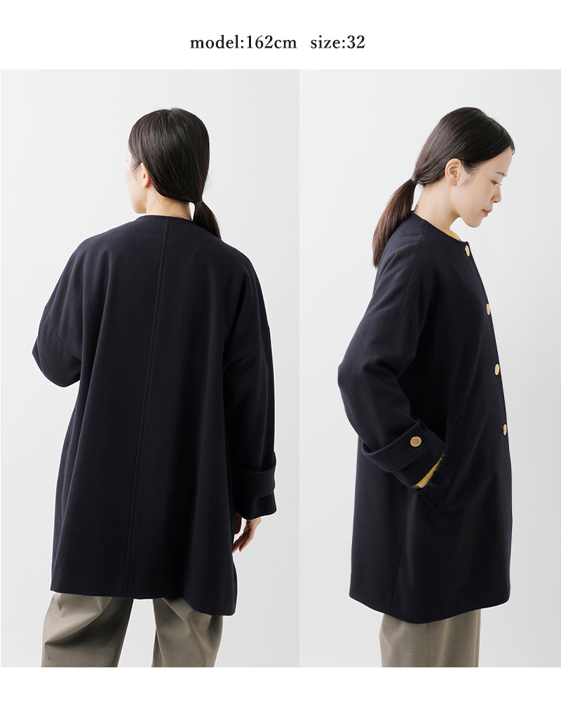 Traditional Weatherwear(トラディショナルウェザーウェア)マールトンライトメルトンウールノーカラーコート“MALTONN/C”l252kgfco0368ml