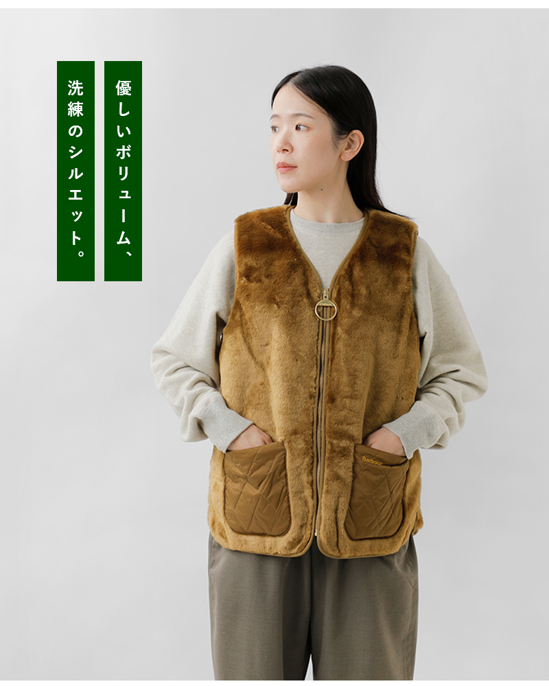 Barbour(バブアー)カリンフェイクファージレ“KARINFAUXFURGILET”252lgi0201