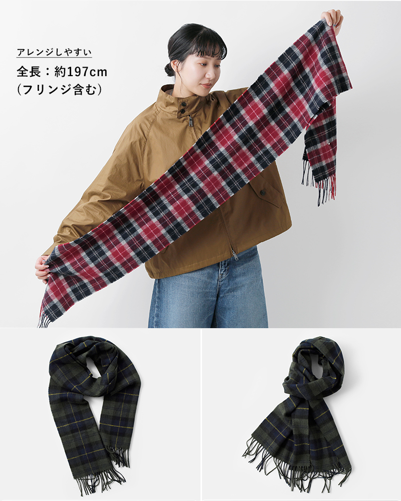 Barbour(バブアー)ラムウールタータンチェックスカーフ“TARTANLAMBSWOOLSCARF”252usc0001