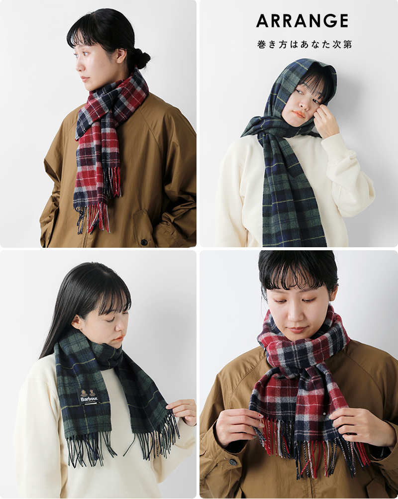 Barbour(バブアー)ラムウールタータンチェックスカーフ“TARTANLAMBSWOOLSCARF”252usc0001