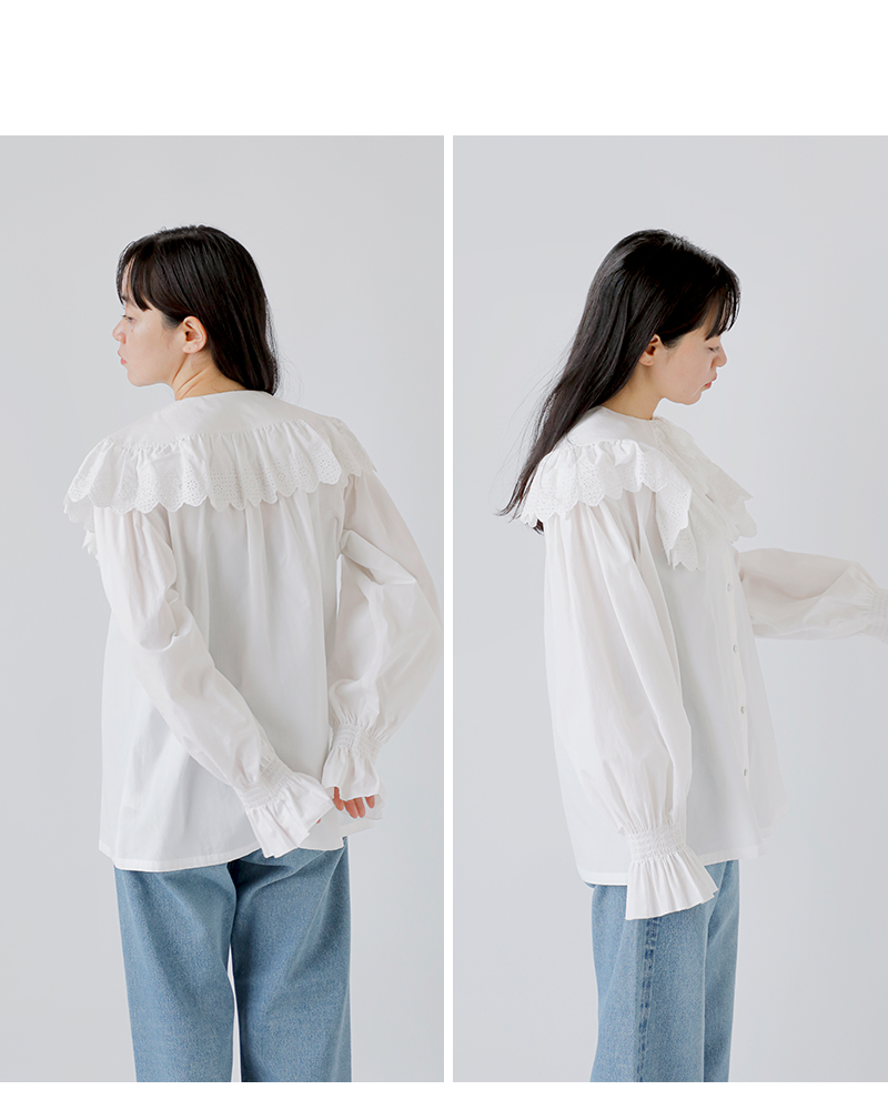 Shinzone(シンゾーン)コットンレースカラーブラウス“LACECOLLARBLOUSE”25amsbl02