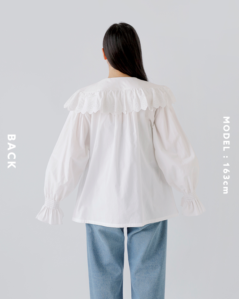 Shinzone(シンゾーン)コットンレースカラーブラウス“LACECOLLARBLOUSE”25amsbl02