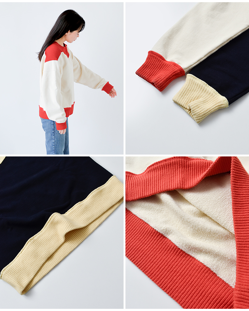 Shinzone(シンゾーン)コットンカラーブロックスウェットシャツ“COLORBLOCKSWEATSHIRT”25amscu09