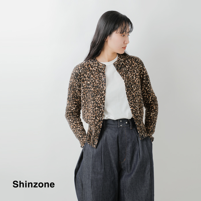 Shinzone(シンゾーン)コットンウールレオパードロングリブニットカーディガン“LEOPARDLONGRIBKNITCARDIGAN”25amsni14
