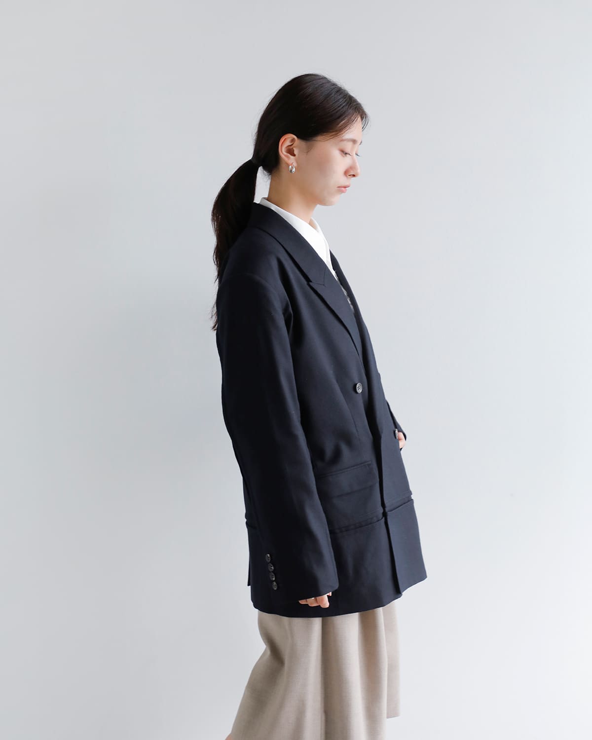 JUN MIKAMI(ジュンミカミ)ウールフラノダブルジャケット 25aw-1-j