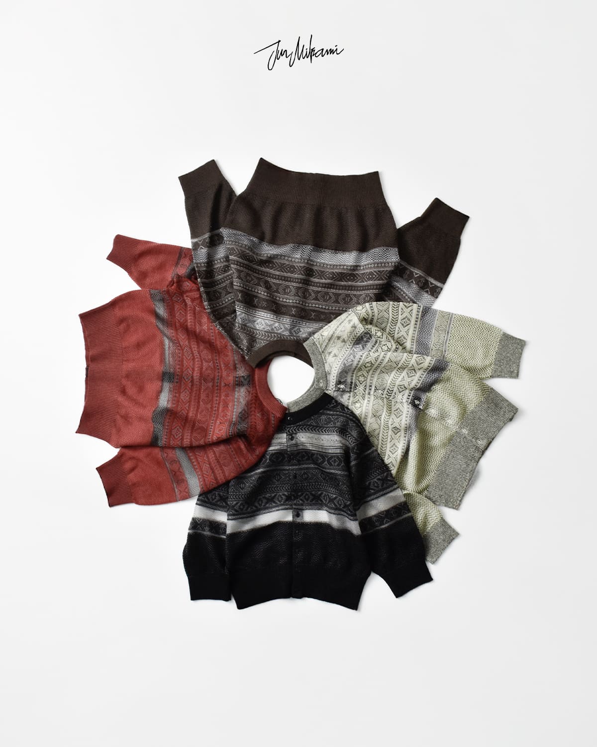 JUN MIKAMI(ジュンミカミ)ウール モヘア フェアアイル ニット カーディガン25aw-15-n