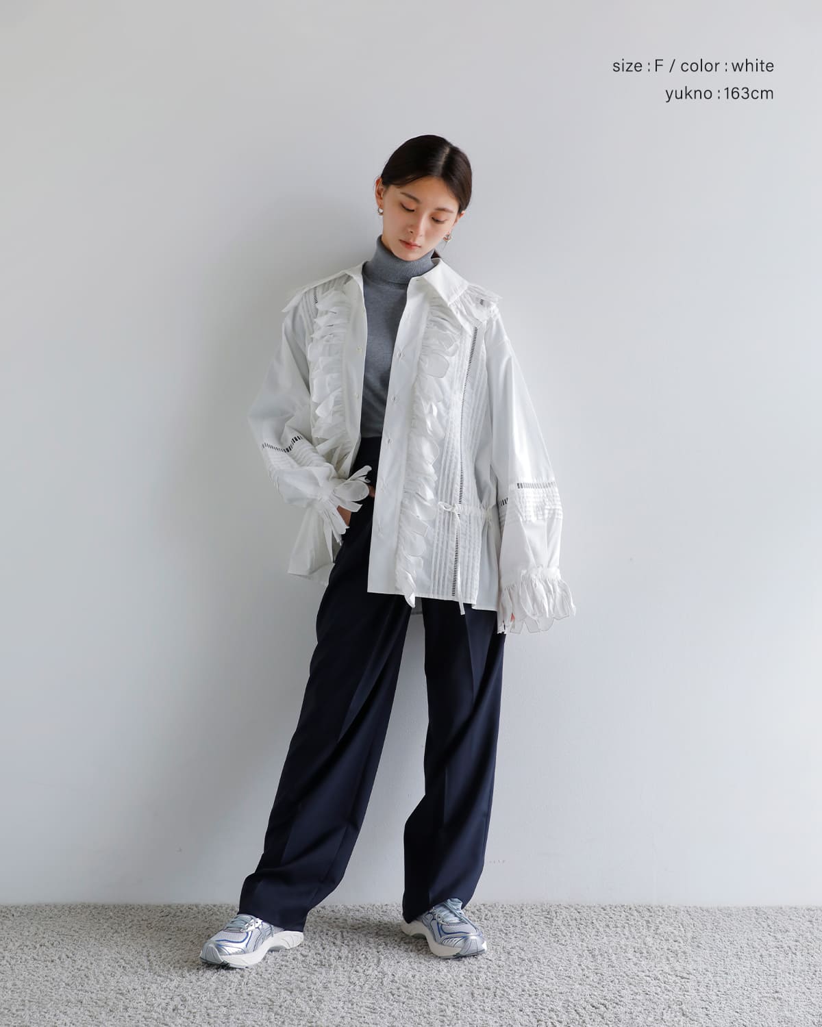 JUN MIKAMI(ジュンミカミ)コットンラッフルシャツ 25aw-5-j