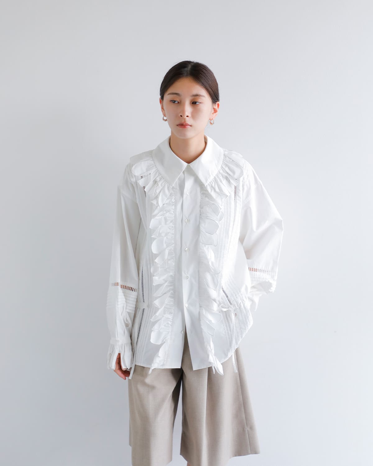 JUN MIKAMI ジュンミカミ コットン ラッフル シャツ 25aw-5-j-kk