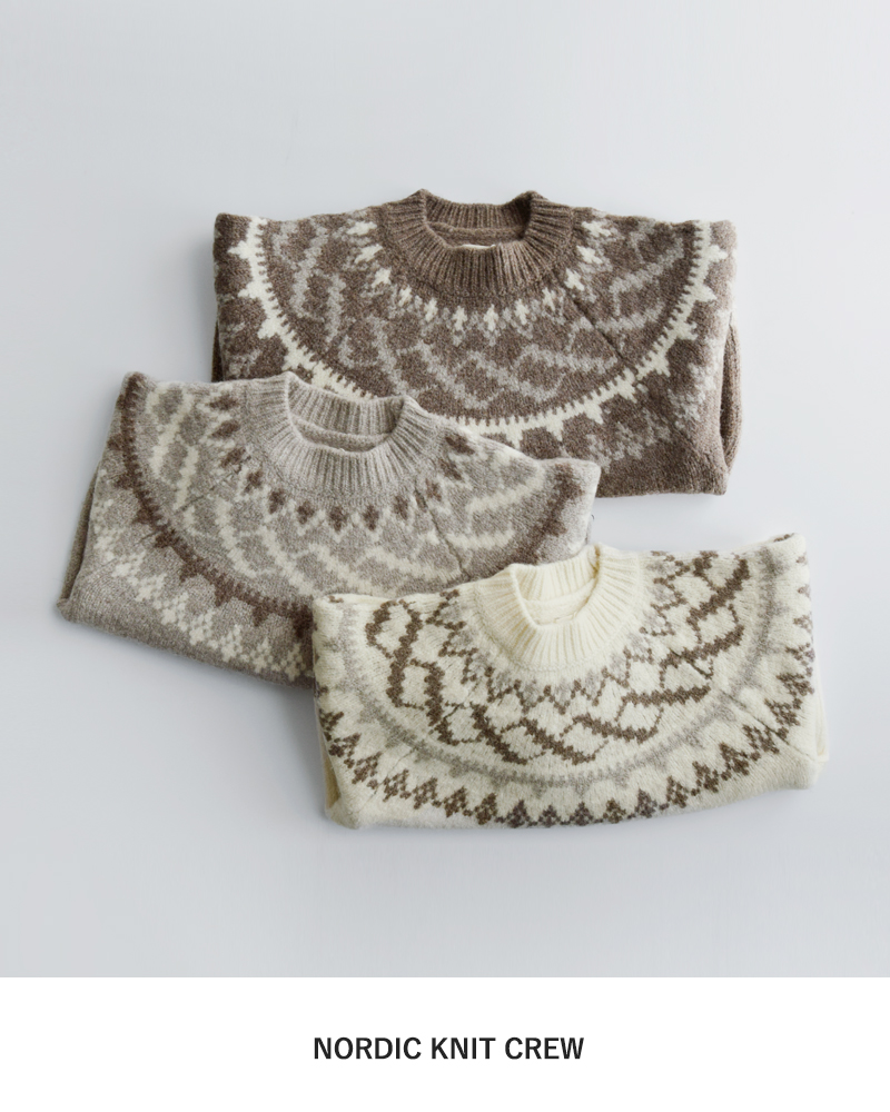 UNDYED(アンダイド)ペルーハイランドウールクルーネックノルディックニットプルオーバー“NORDICKNITCREW”25f209
