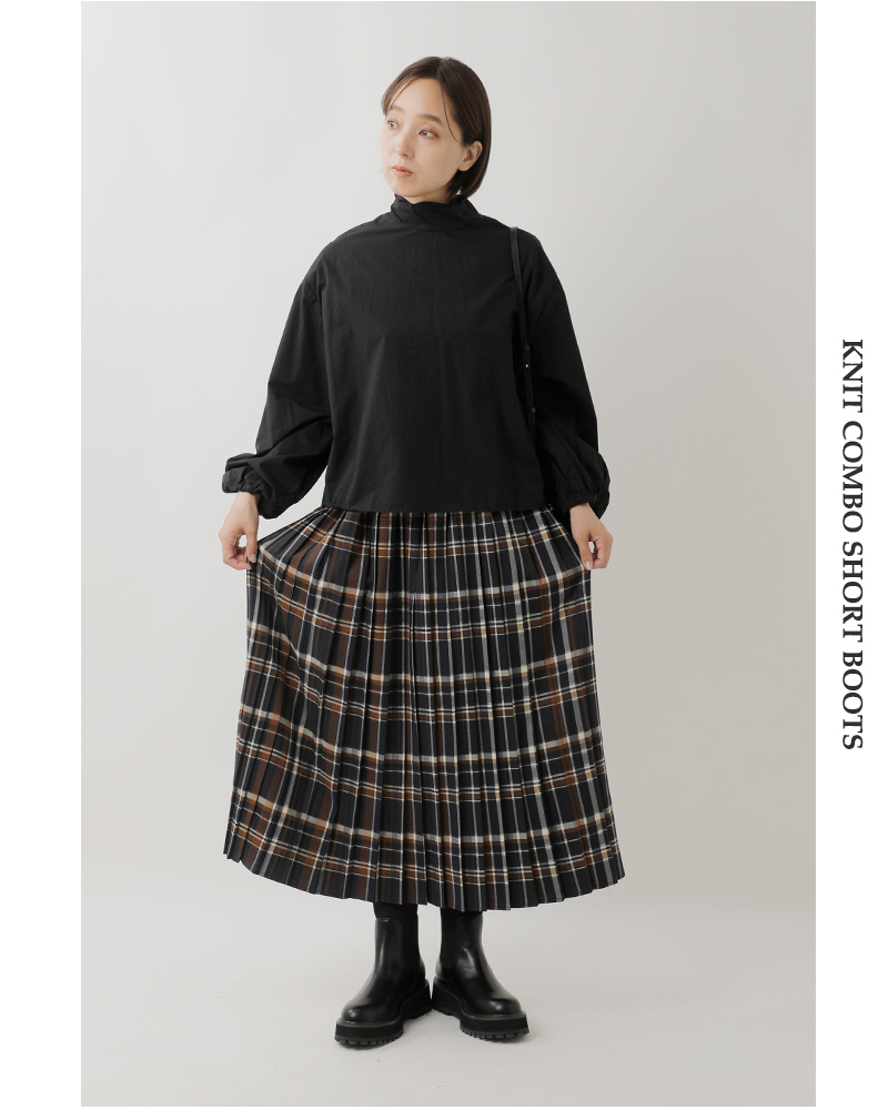 atelier brugge(アトリエブルージュ)ニットコンビショートブーツ25ks-74