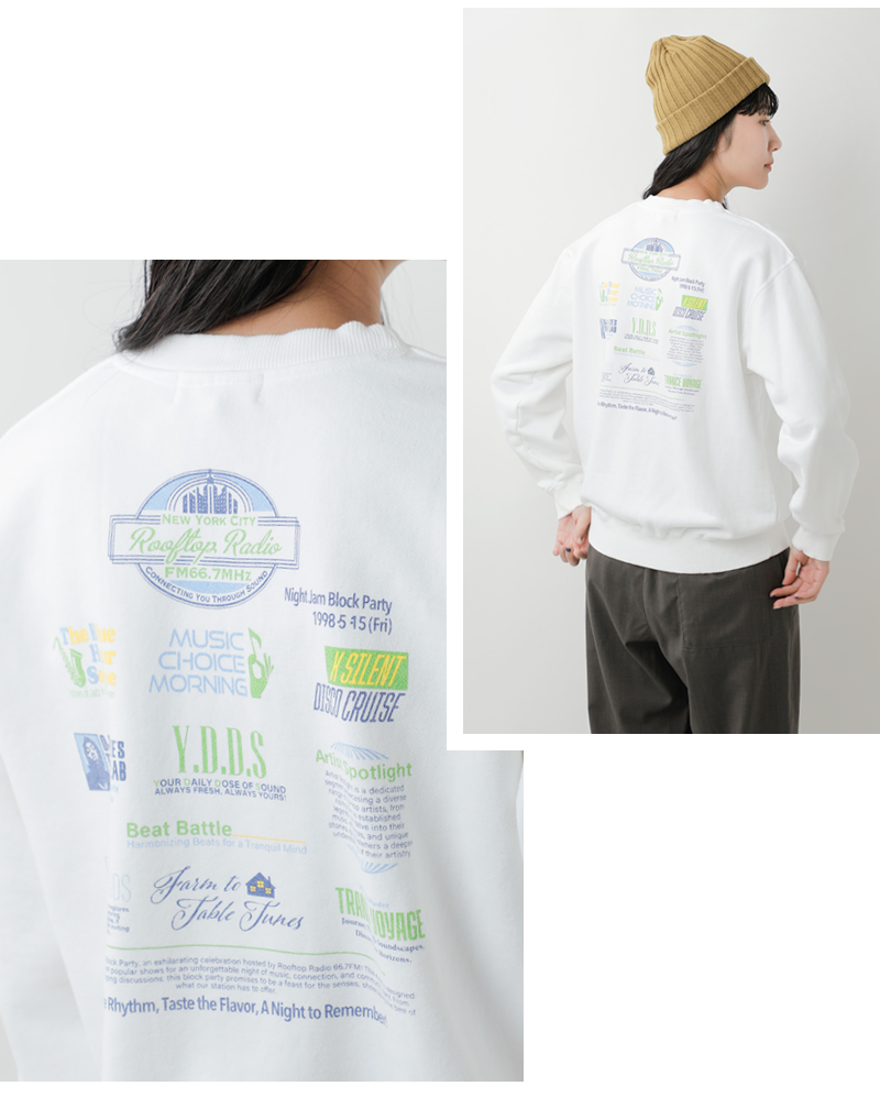 GOOD ROCK SPEEDクルーネック 長袖 プリント スウェット プルオーバー”JAZZ / RADIO SWEAT” 25org207w-8w