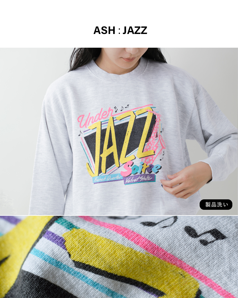 GOOD ROCK SPEEDクルーネック 長袖 プリント スウェット プルオーバー”JAZZ / RADIO SWEAT” 25org207w-8w