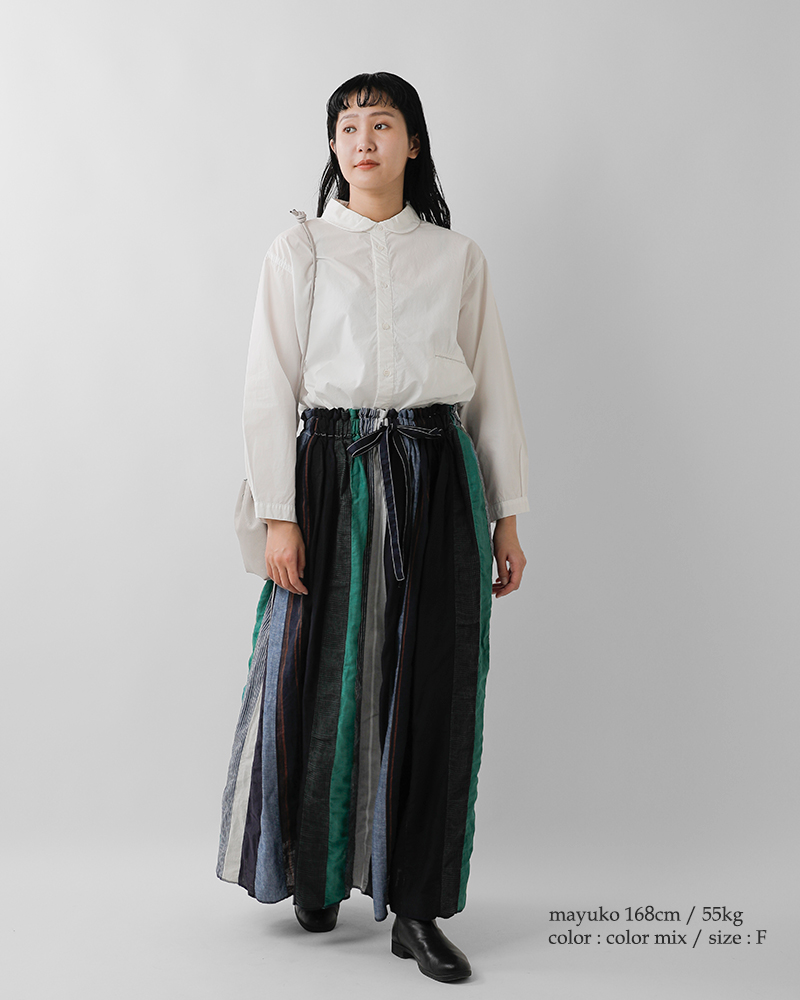 ARTE POVERA(アルテポーヴェラ)リネンコットンMIXギャザースカート25wi56