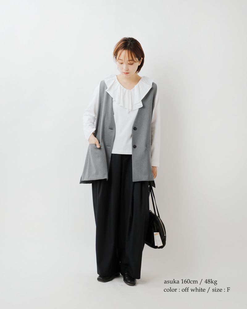 【ペリーヌ！】【新品未使用】mizuiro ind ノーカラーハーフスリー ペリーヌ様専用！】【新品未使用】mizuiro ind ノーカラーハーフ