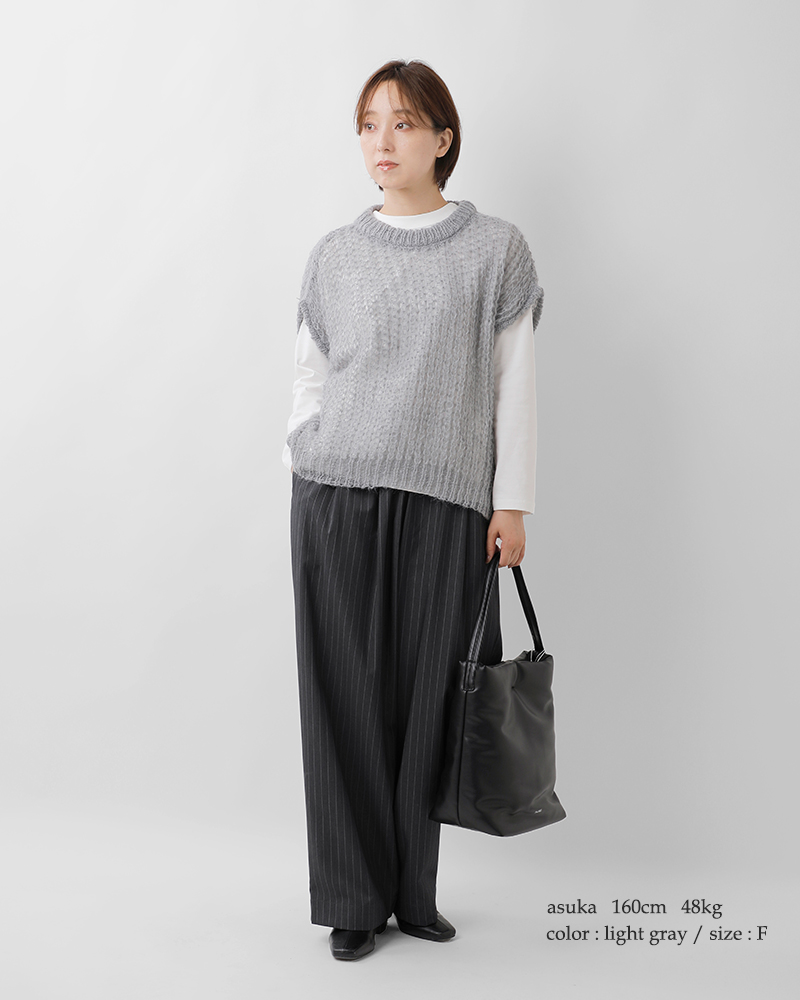 mizuiro ind(ミズイロインド)ヘアリーコクーンワイドベスト3-220085