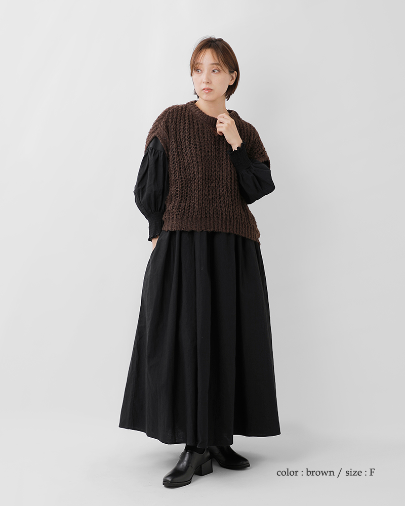 mizuiro ind(ミズイロインド)ヘアリーコクーンワイドベスト3-220085