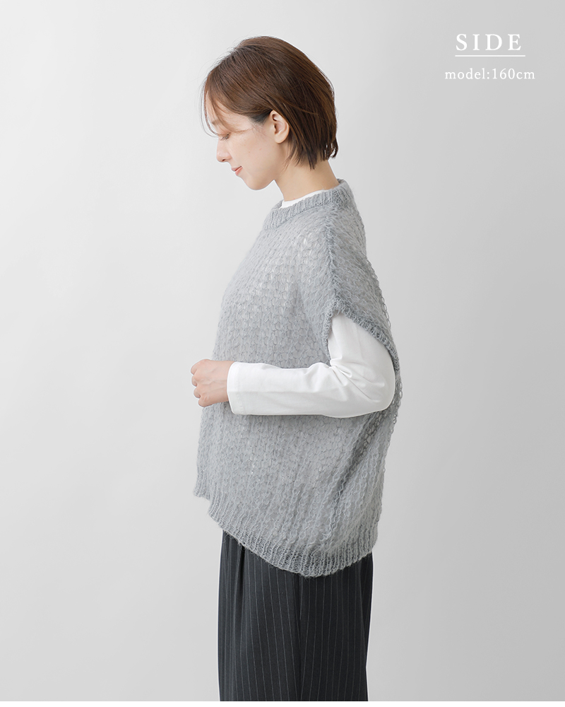 mizuiro ind(ミズイロインド)ヘアリーコクーンワイドベスト3-220085