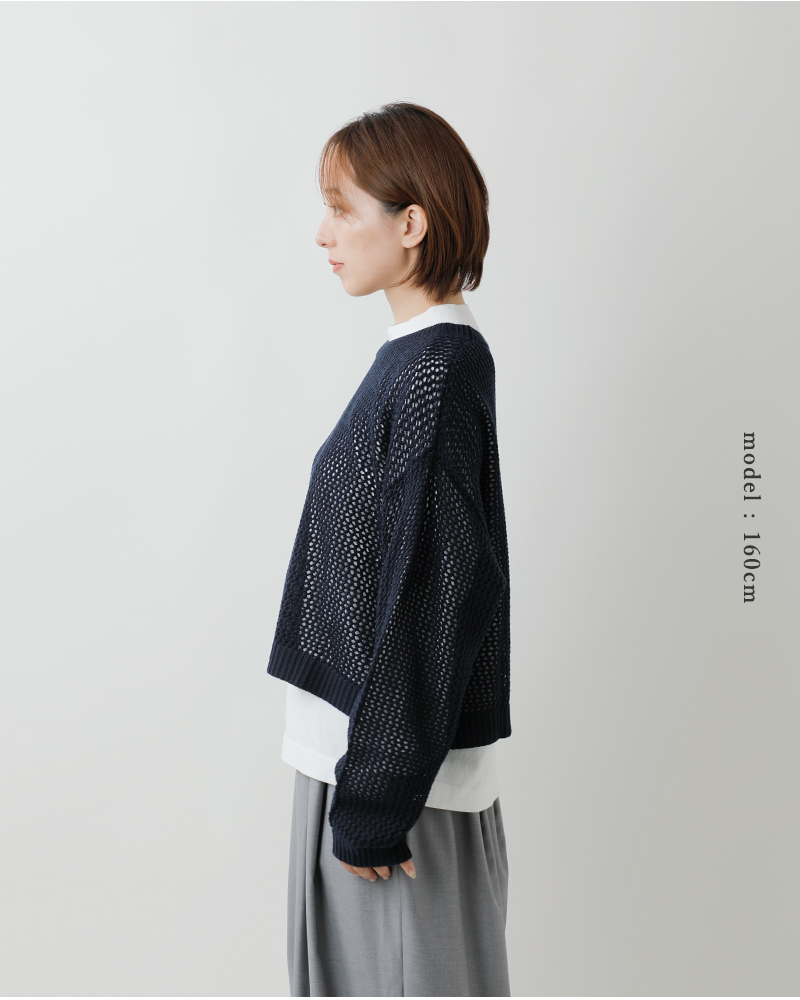 しろくろページ mizuiro ind メッシュクルーネックプルオーバー｜ MARcourt