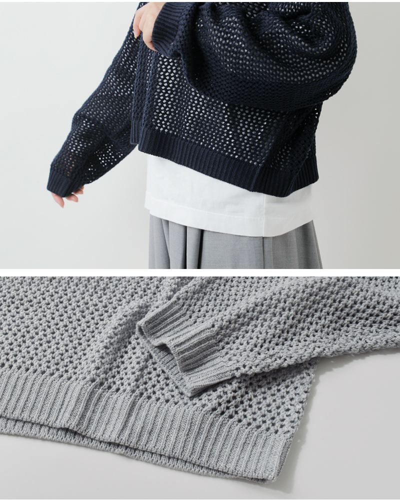 mizuiro ind(ミズイロインド)メッシュクルーネックプルオーバー3-220093