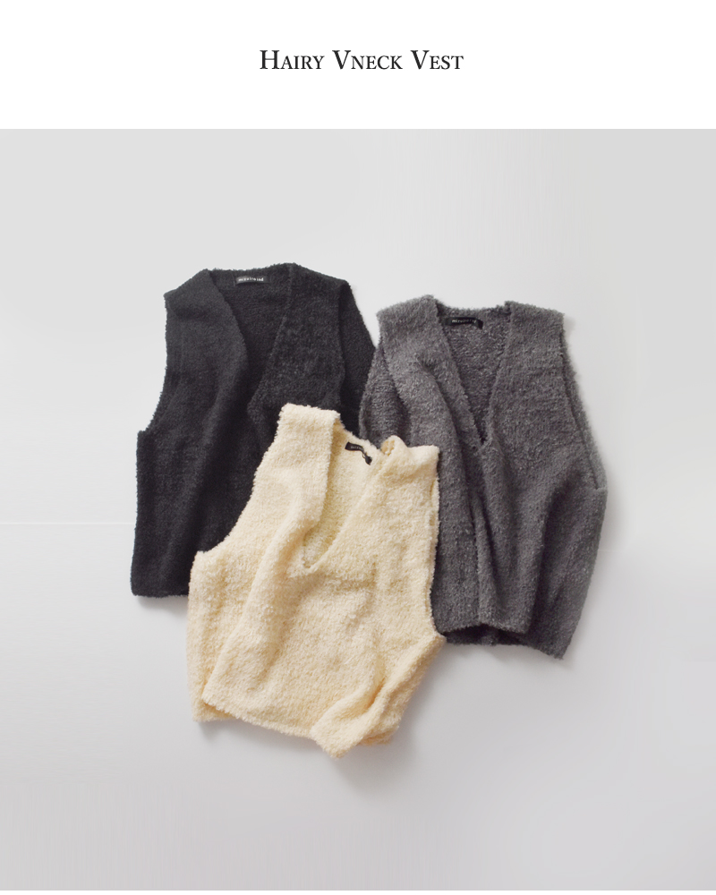 mizuiro ind(ミズイロインド)ヘアリーVネックベスト3-220095