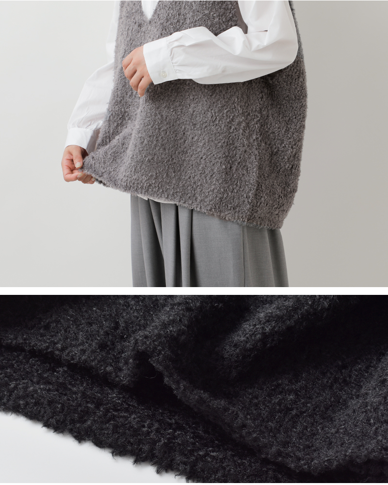 mizuiro ind(ミズイロインド)ヘアリーVネックベスト3-220095