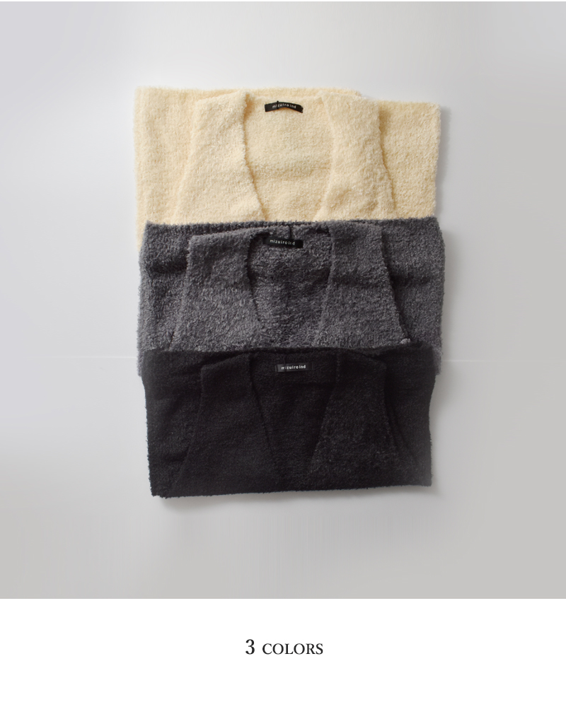 mizuiro ind(ミズイロインド)ヘアリーVネックベスト3-220095