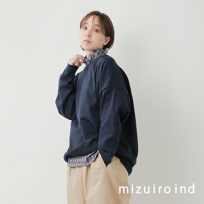 mizuiro ind(ミズイロインド)クルーネックワイドプルオーバー3-220122