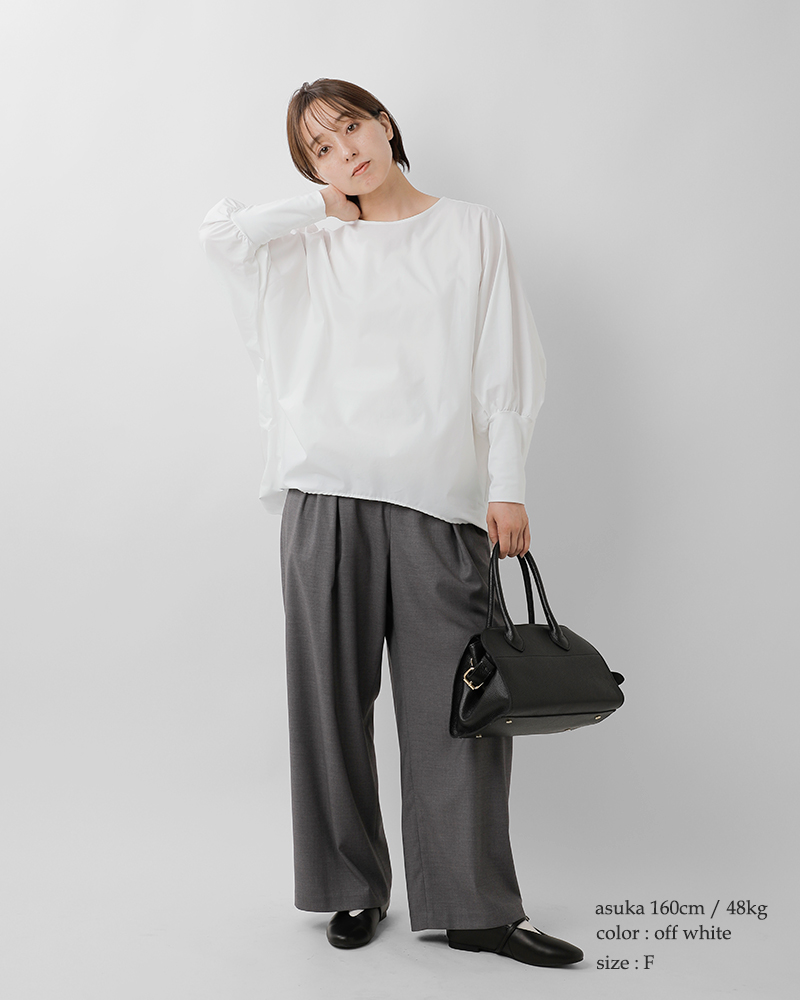 mizuiro ind(ミズイロインド)コットンタイプライタークルーネックコクーンプルオーバー3-230076